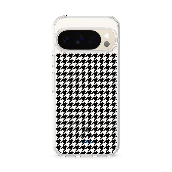 スリムプロテクションケース［ Houndstooth Pattern Black with LANVIN en Bleu logo- ランバン 千鳥格子柄 ブラック ］