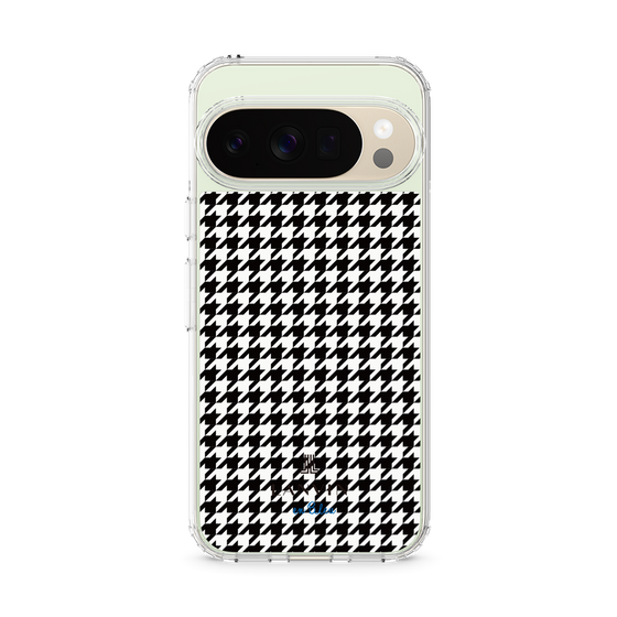 スリムプロテクションケース［ Houndstooth Pattern Black with LANVIN en Bleu logo- ランバン 千鳥格子柄 ブラック ］