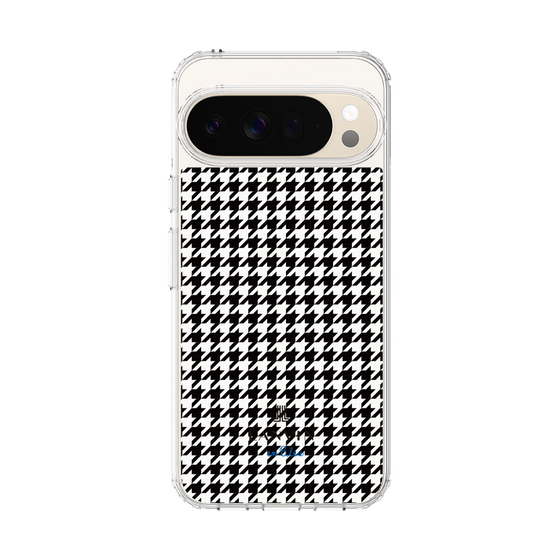 スリムプロテクションケース［ Houndstooth Pattern Black with LANVIN en Bleu logo- ランバン 千鳥格子柄 ブラック ］
