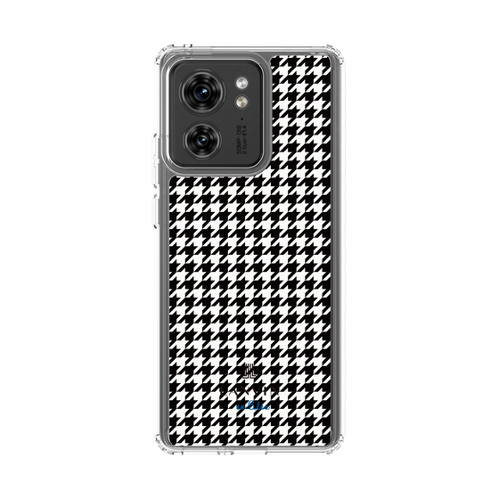 スリムプロテクションケース［ Houndstooth Pattern Black with LANVIN en Bleu logo- ランバン 千鳥格子柄 ブラック ］