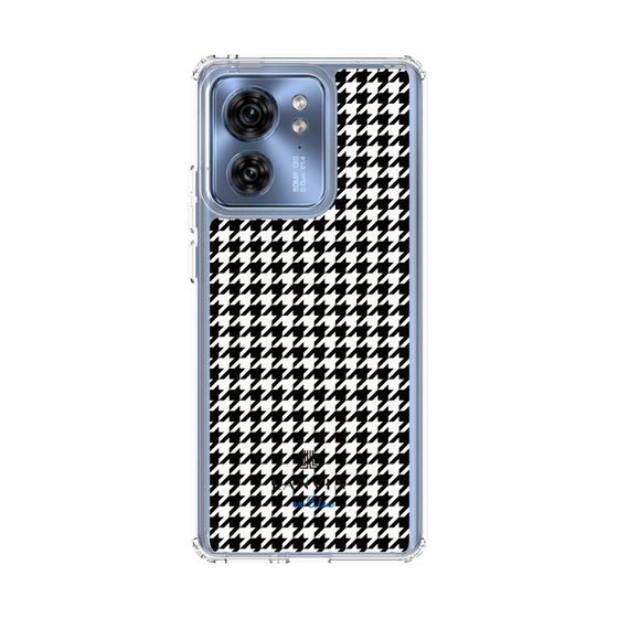 スリムプロテクションケース［ Houndstooth Pattern Black with LANVIN en Bleu logo- ランバン 千鳥格子柄 ブラック ］