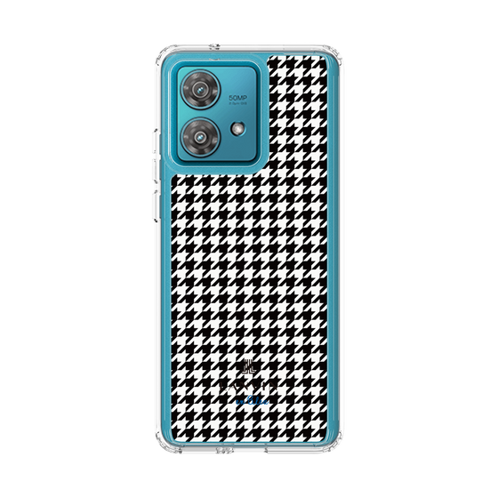 スリムプロテクションケース［ Houndstooth Pattern Black with LANVIN en Bleu logo- ランバン 千鳥格子柄 ブラック ］