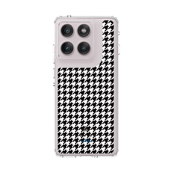 スリムプロテクションケース［ Houndstooth Pattern Black with LANVIN en Bleu logo- ランバン 千鳥格子柄 ブラック ］