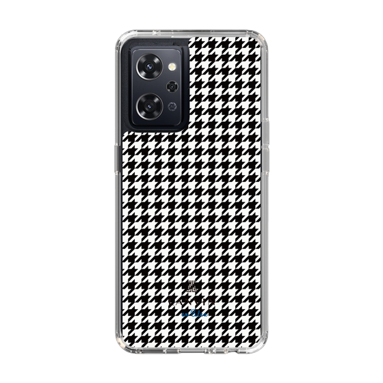 スリムプロテクションケース［ Houndstooth Pattern Black with LANVIN en Bleu logo- ランバン 千鳥格子柄 ブラック ］