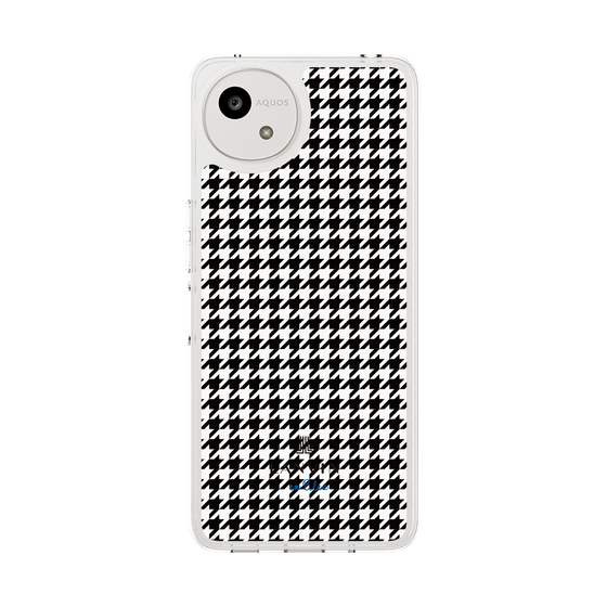 スリムプロテクションケース［ Houndstooth Pattern Black with LANVIN en Bleu logo- ランバン 千鳥格子柄 ブラック ］