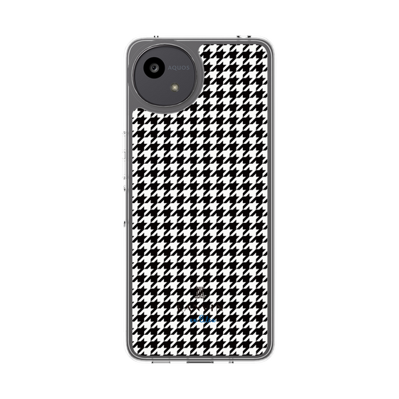 スリムプロテクションケース［ Houndstooth Pattern Black with LANVIN en Bleu logo- ランバン 千鳥格子柄 ブラック ］