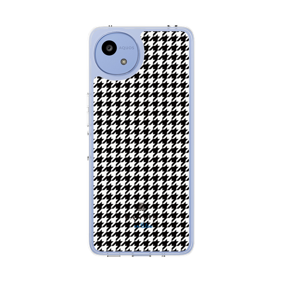 スリムプロテクションケース［ Houndstooth Pattern Black with LANVIN en Bleu logo- ランバン 千鳥格子柄 ブラック ］