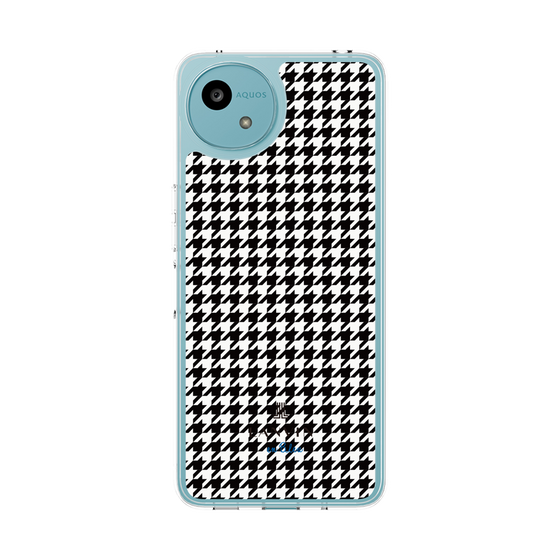 スリムプロテクションケース［ Houndstooth Pattern Black with LANVIN en Bleu logo- ランバン 千鳥格子柄 ブラック ］