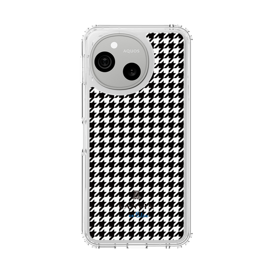 スリムプロテクションケース［ Houndstooth Pattern Black with LANVIN en Bleu logo- ランバン 千鳥格子柄 ブラック ］