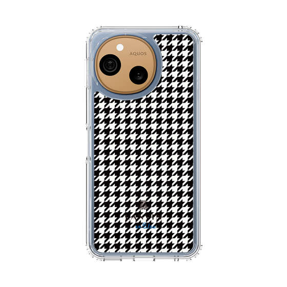 スリムプロテクションケース［ Houndstooth Pattern Black with LANVIN en Bleu logo- ランバン 千鳥格子柄 ブラック ］