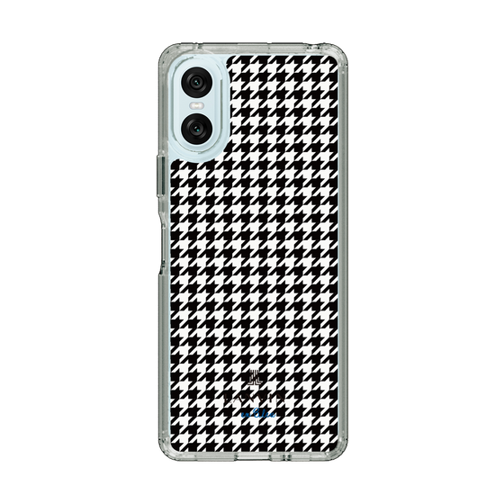 スリムプロテクションケース［ Houndstooth Pattern Black with LANVIN en Bleu logo- ランバン 千鳥格子柄 ブラック ］