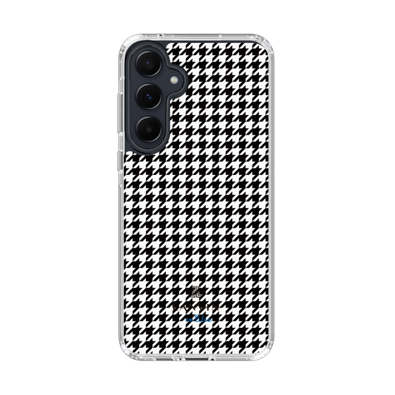 スリムプロテクションケース［ Houndstooth Pattern Black with LANVIN en Bleu logo- ランバン 千鳥格子柄 ブラック ］