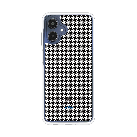 スリムプロテクションケース［ Houndstooth Pattern Black with LANVIN en Bleu logo- ランバン 千鳥格子柄 ブラック ］