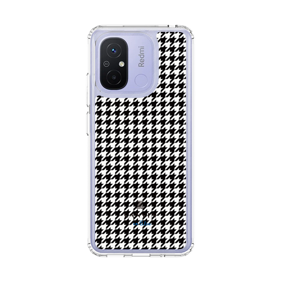 スリムプロテクションケース［ Houndstooth Pattern Black with LANVIN en Bleu logo- ランバン 千鳥格子柄 ブラック ］
