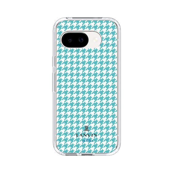 スリムプロテクションケース［ Houndstooth Pattern Blue with LANVIN en Bleu logo- ランバン 千鳥格子柄 ブルー ］