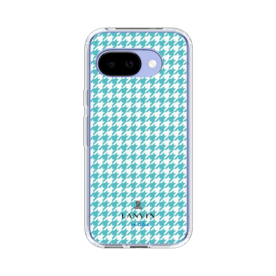 スリムプロテクションケース［ Houndstooth Pattern Blue with LANVIN en Bleu logo- ランバン 千鳥格子柄 ブルー ］