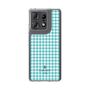スリムプロテクションケース［ Houndstooth Pattern Blue with LANVIN en Bleu logo- ランバン 千鳥格子柄 ブルー ］