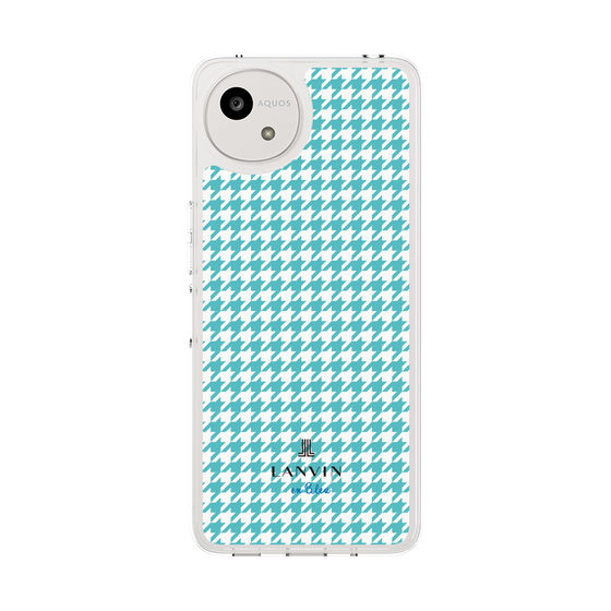 スリムプロテクションケース［ Houndstooth Pattern Blue with LANVIN en Bleu logo- ランバン 千鳥格子柄 ブルー ］