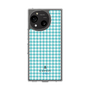 スリムプロテクションケース［ Houndstooth Pattern Blue with LANVIN en Bleu logo- ランバン 千鳥格子柄 ブルー ］