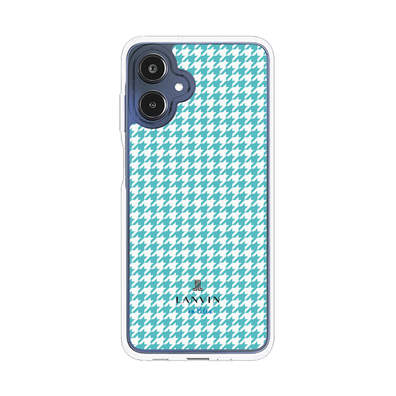 スリムプロテクションケース［ Houndstooth Pattern Blue with LANVIN en Bleu logo- ランバン 千鳥格子柄 ブルー ］