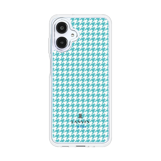 スリムプロテクションケース［ Houndstooth Pattern Blue with LANVIN en Bleu logo- ランバン 千鳥格子柄 ブルー ］