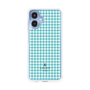 スリムプロテクションケース［ Houndstooth Pattern Blue with LANVIN en Bleu logo- ランバン 千鳥格子柄 ブルー ］