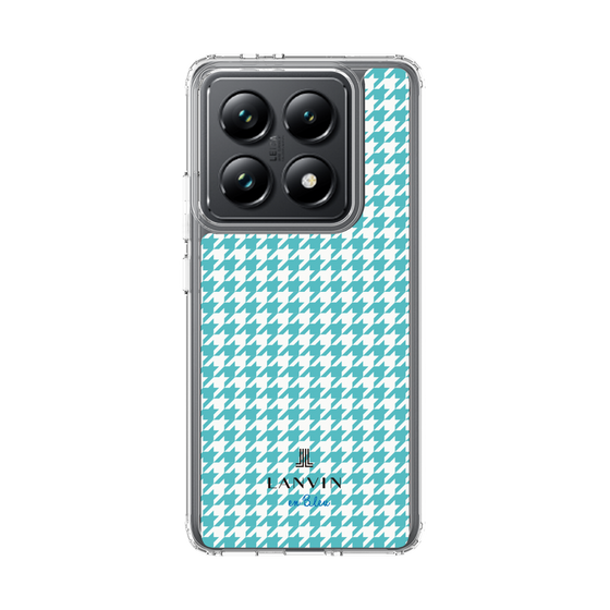 スリムプロテクションケース［ Houndstooth Pattern Blue with LANVIN en Bleu logo- ランバン 千鳥格子柄 ブルー ］