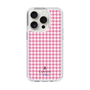 スリムプロテクションケース［ Houndstooth Pattern Pink with LANVIN en Bleu logo- ランバン 千鳥格子柄 ピンク ］