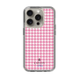 スリムプロテクションケース［ Houndstooth Pattern Pink with LANVIN en Bleu logo- ランバン 千鳥格子柄 ピンク ］