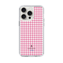 スリムプロテクションケース［ Houndstooth Pattern Pink with LANVIN en Bleu logo- ランバン 千鳥格子柄 ピンク ］