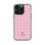 スリムプロテクションケース［ Houndstooth Pattern Pink with LANVIN en Bleu logo- ランバン 千鳥格子柄 ピンク ］