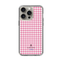 スリムプロテクションケース［ Houndstooth Pattern Pink with LANVIN en Bleu logo- ランバン 千鳥格子柄 ピンク ］