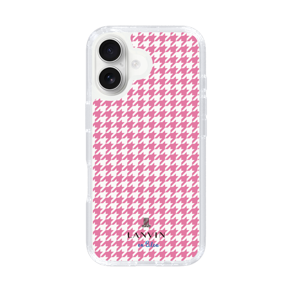 Houndstooth Pattern Pink with LANVIN en Bleu logo- ランバン 千鳥格子柄 ピンク