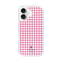 スリムプロテクションケース［ Houndstooth Pattern Pink with LANVIN en Bleu logo- ランバン 千鳥格子柄 ピンク ］