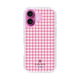 スリムプロテクションケース［ Houndstooth Pattern Pink with LANVIN en Bleu logo- ランバン 千鳥格子柄 ピンク ］