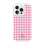 スリムプロテクションケース［ Houndstooth Pattern Pink with LANVIN en Bleu logo- ランバン 千鳥格子柄 ピンク ］