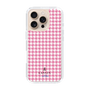 スリムプロテクションケース［ Houndstooth Pattern Pink with LANVIN en Bleu logo- ランバン 千鳥格子柄 ピンク ］