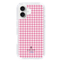 スリムプロテクションケース［ Houndstooth Pattern Pink with LANVIN en Bleu logo- ランバン 千鳥格子柄 ピンク ］