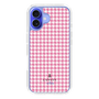 スリムプロテクションケース［ Houndstooth Pattern Pink with LANVIN en Bleu logo- ランバン 千鳥格子柄 ピンク ］