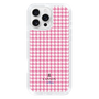 スリムプロテクションケース［ Houndstooth Pattern Pink with LANVIN en Bleu logo- ランバン 千鳥格子柄 ピンク ］