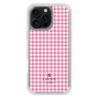 スリムプロテクションケース［ Houndstooth Pattern Pink with LANVIN en Bleu logo- ランバン 千鳥格子柄 ピンク ］