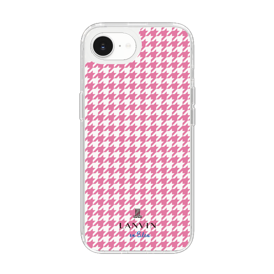 スリムプロテクションケース［ Houndstooth Pattern Pink with LANVIN en Bleu logo- ランバン 千鳥格子柄 ピンク ］