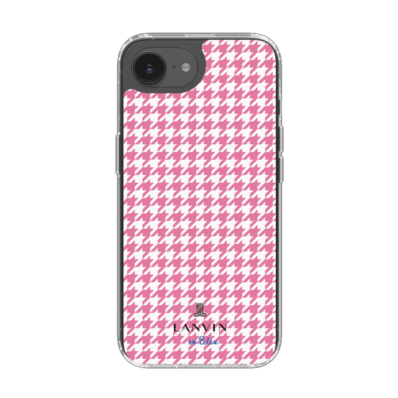 スリムプロテクションケース［ Houndstooth Pattern Pink with LANVIN en Bleu logo- ランバン 千鳥格子柄 ピンク ］