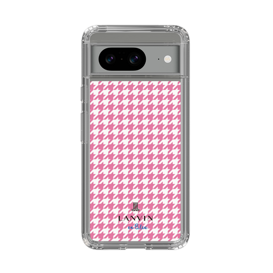 スリムプロテクションケース［ Houndstooth Pattern Pink with LANVIN en Bleu logo- ランバン 千鳥格子柄 ピンク ］