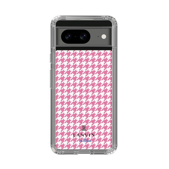 スリムプロテクションケース［ Houndstooth Pattern Pink with LANVIN en Bleu logo- ランバン 千鳥格子柄 ピンク ］