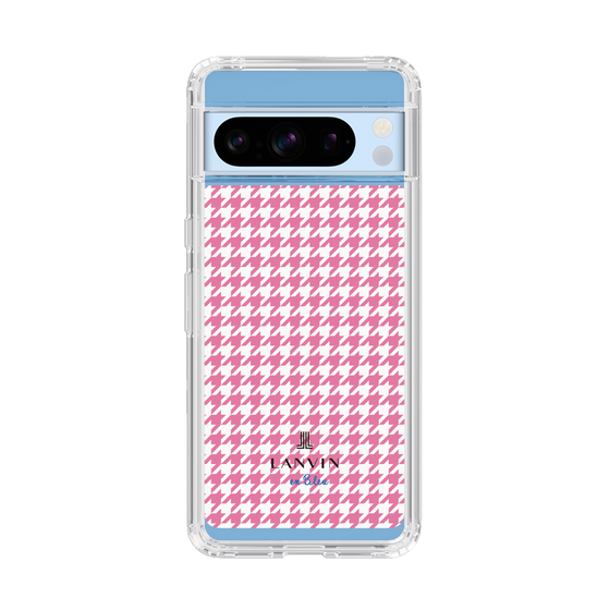 スリムプロテクションケース［ Houndstooth Pattern Pink with LANVIN en Bleu logo- ランバン 千鳥格子柄 ピンク ］