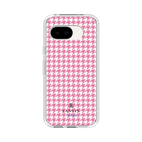 スリムプロテクションケース［ Houndstooth Pattern Pink with LANVIN en Bleu logo- ランバン 千鳥格子柄 ピンク ］