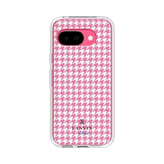 スリムプロテクションケース［ Houndstooth Pattern Pink with LANVIN en Bleu logo- ランバン 千鳥格子柄 ピンク ］
