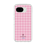 スリムプロテクションケース［ Houndstooth Pattern Pink with LANVIN en Bleu logo- ランバン 千鳥格子柄 ピンク ］