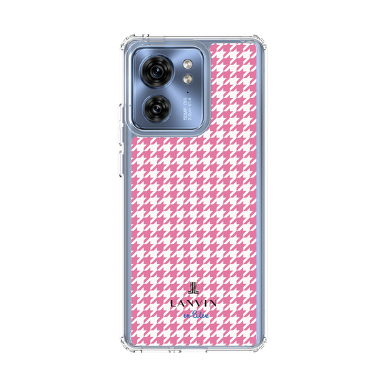 スリムプロテクションケース［ Houndstooth Pattern Pink with LANVIN en Bleu logo- ランバン 千鳥格子柄 ピンク ］